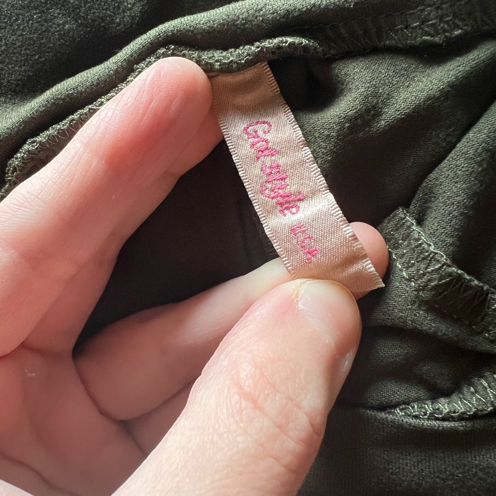 High waist Dark Green flared Pants - Picture 3 of 7